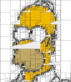 Homer Simpson represented in quadtree format