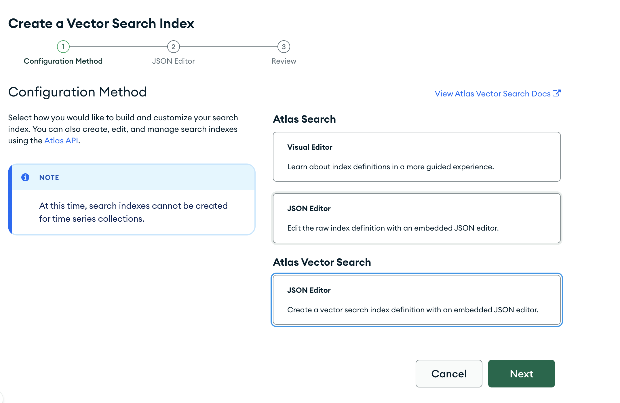 MongoDB Atlas JSON Editor